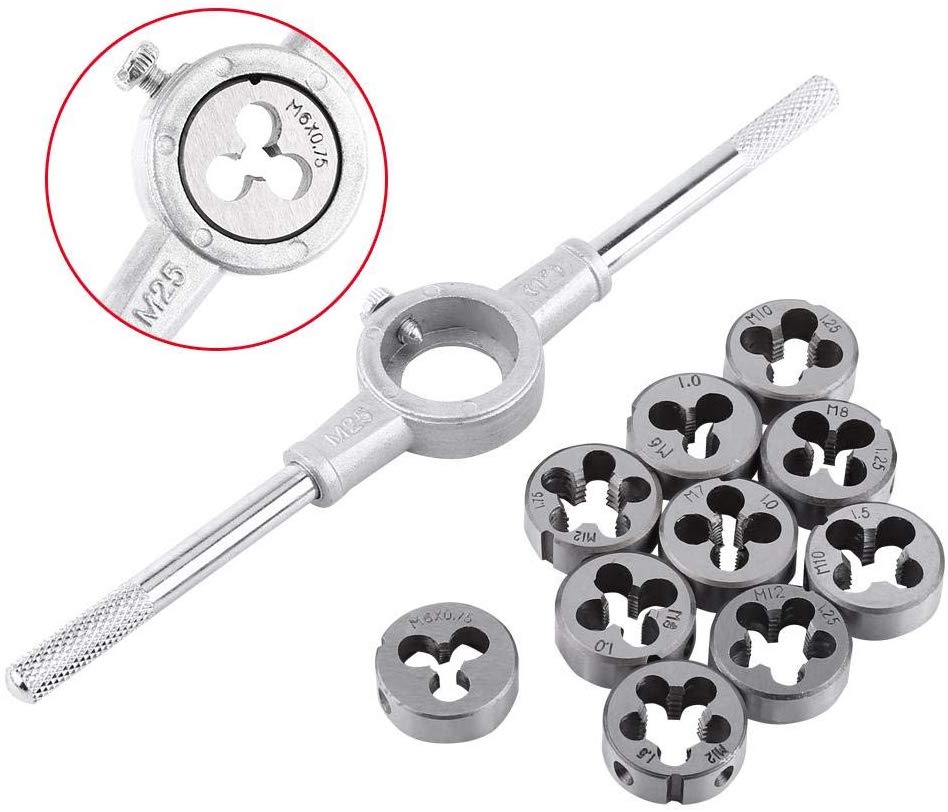 Juego de llaves de troquel Juego de matrices de Tornillo métrico y Herramienta de roscado esencial para uso en talleres, talleres y mecánicos