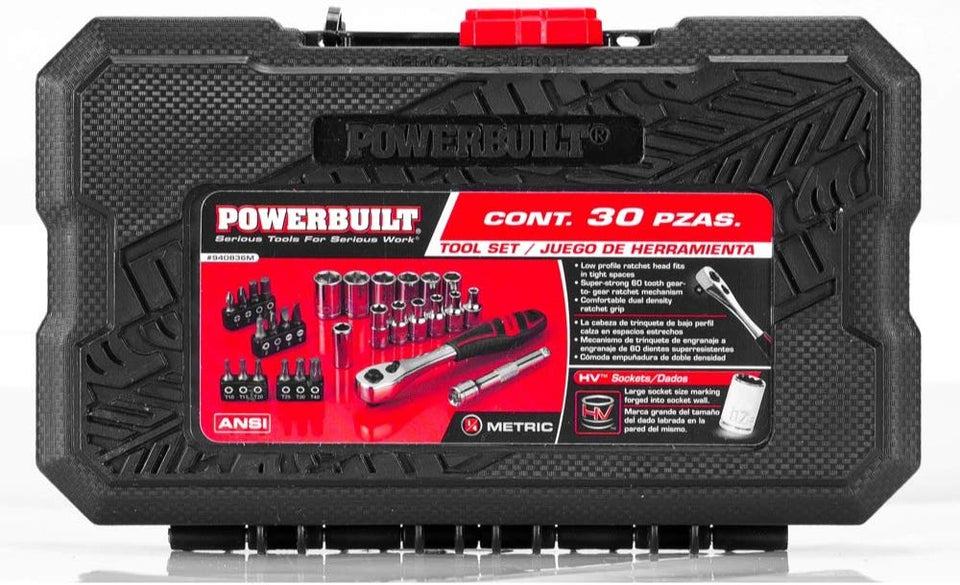 Powerbuilt 640052 - Juego de brocas hexagonales (3/8", 6 unidades)