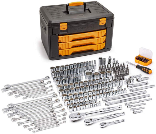 Gearwrench 80972 243 piezas. 12 Pt. Juego de herramientas mecánicas en caja de almacenamiento de 3 cajones