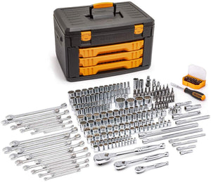 Gearwrench 80972 243 piezas. 12 Pt. Juego de herramientas mecánicas en caja de almacenamiento de 3 cajones