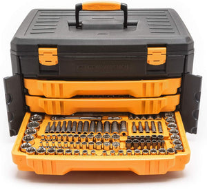 Gearwrench 80972 243 piezas. 12 Pt. Juego de herramientas mecánicas en caja de almacenamiento de 3 cajones