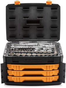 Gearwrench 80972 243 piezas. 12 Pt. Juego de herramientas mecánicas en caja de almacenamiento de 3 cajones