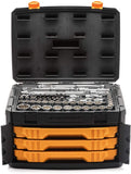 Gearwrench 80972 243 piezas. 12 Pt. Juego de herramientas mecánicas en caja de almacenamiento de 3 cajones