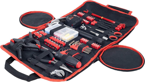 Stalwart Kit de herramientas hogar coche y oficina en funda enrollable 86piece por