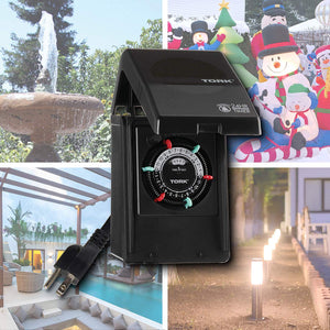 Tork rhb32r interior/exterior 15-Amp plug-in Heavy Duty temporizador mecánico aparato, Negro