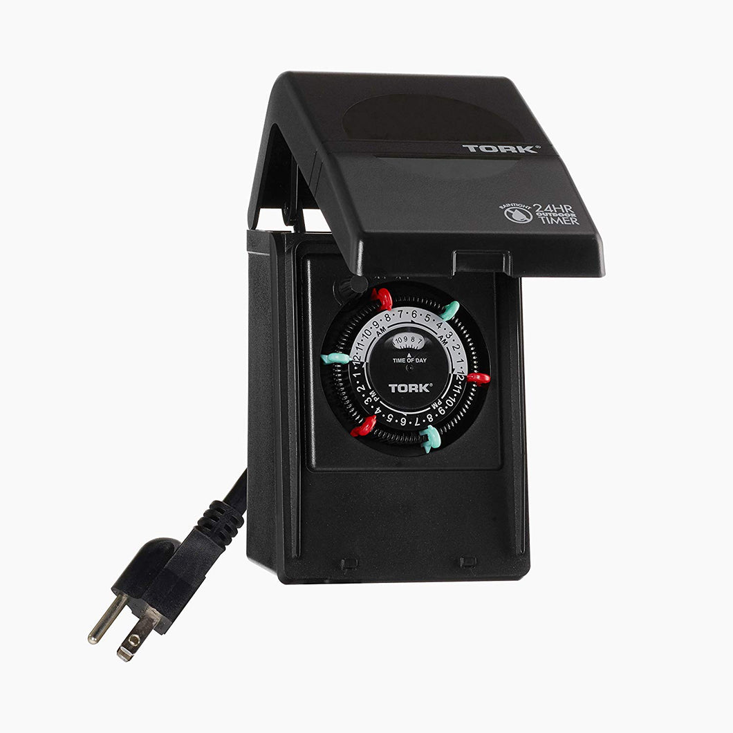 Tork rhb32r interior/exterior 15-Amp plug-in Heavy Duty temporizador mecánico aparato, Negro